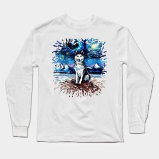 Husky Night (splash version) Long Sleeve T-Shirt